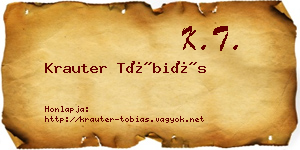 Krauter Tóbiás névjegykártya